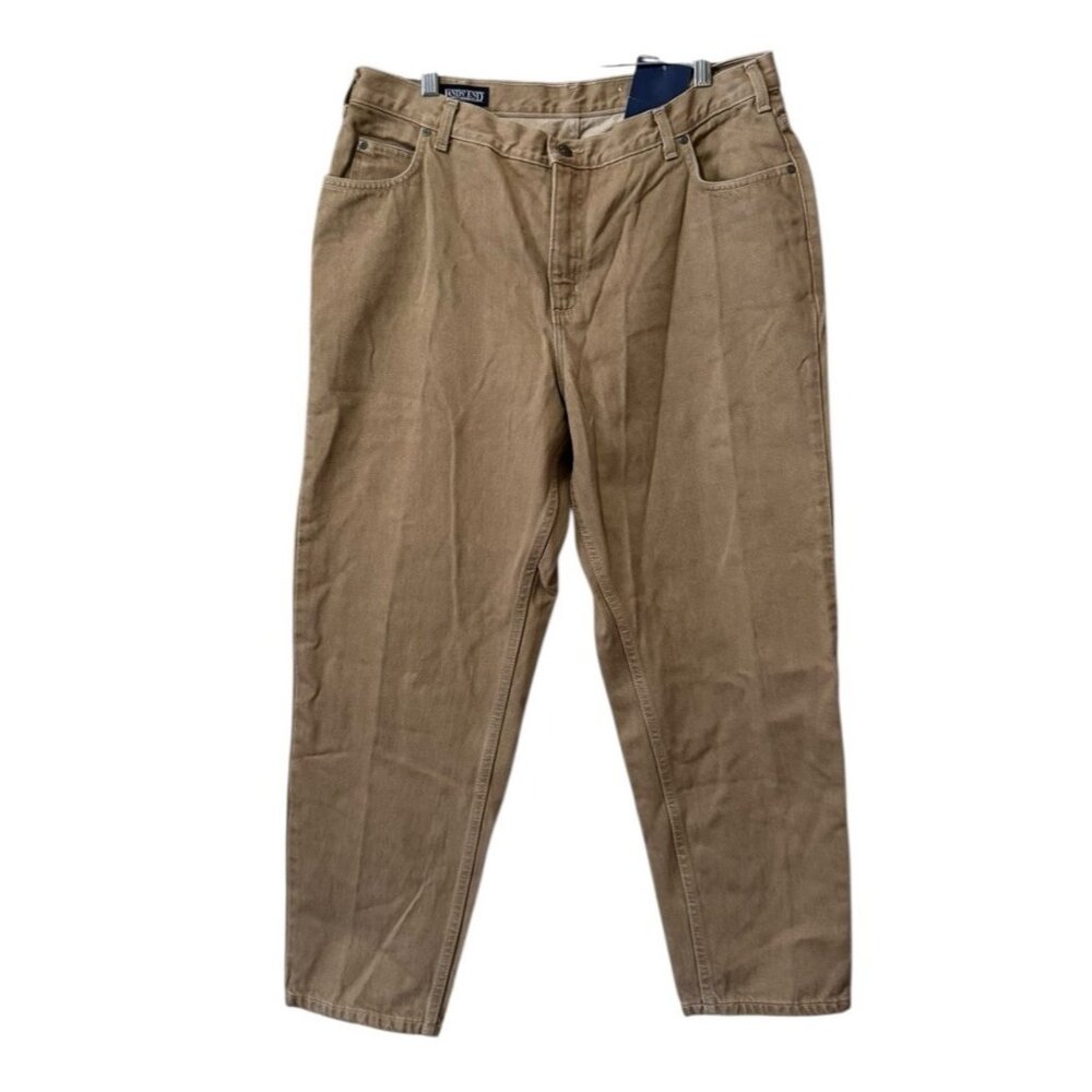 Lands End Size 18W Petite 100% Cotton Dark Khaki Jeans Classic 18wx28 Vintage‎